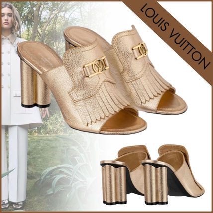 Louis Vuitton Open Toe Casual Style Plain Block Heels Party Style 1A87S 