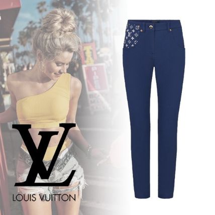 Louis Vuitton 2020 SS Monogram Denim Street Style Plain Cotton Long Logo 
