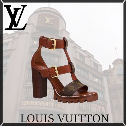 Louis Vuitton MONOGRAM Monogram Casual Style Leather Sandals 1A6620 
