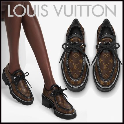 Louis Vuitton MONOGRAM Monogram Plain Toe Rubber Sole Casual Style Plain Leather 
