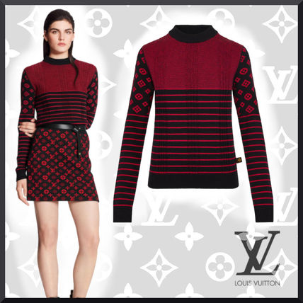 Louis Vuitton MONOGRAM 2020 21AW Stripes Monogram Cashmere Long Sleeves Office Style 1A831A 