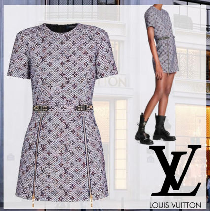 Louis Vuitton 2020 Cruise Monogram Tweed Bi color Dresses 1A60ZV 