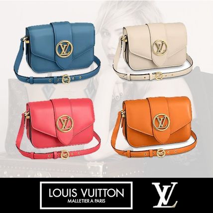 Louis Vuitton PONT NEUF Casual Style Unisex 2WAY Bi color Plain Leather Party Style M55946 M55949 M55947 M55950 
