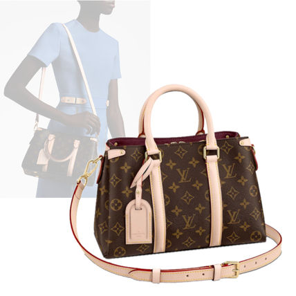 Louis Vuitton 2020 SS Monogram Canvas Blended Fabrics 2WAY Leather Crossbody Totes 