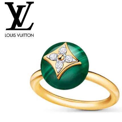 Louis Vuitton B Blossom Ring Yellow Gold White Gold Malachite And Diamonds Q9L97F 