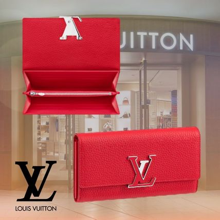 Louis Vuitton 2020 SS Leather Logo Long Wallets M61471 
