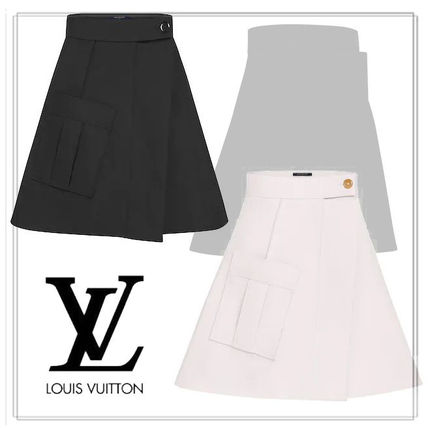 Louis Vuitton 2020 21AW Flared Skirts Silk Plain Skirts 