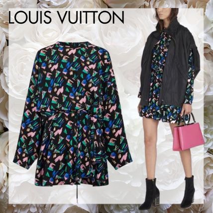 Louis Vuitton 2020 SS Casual Style Long Sleeves Plain Medium Elegant Style Dresses LVU2U9M5MULWF04200 