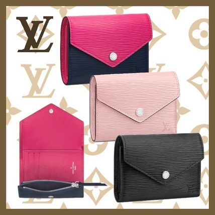 Louis Vuitton Canvas Plain Leather Folding Wallet Logo Folding Wallets M62204 M62946 M62173 