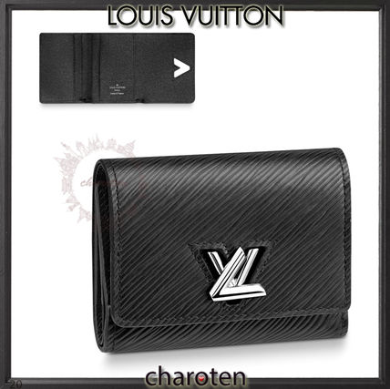 Louis Vuitton TWIST Unisex Calfskin Plain Leather Folding Wallet Small Wallet 