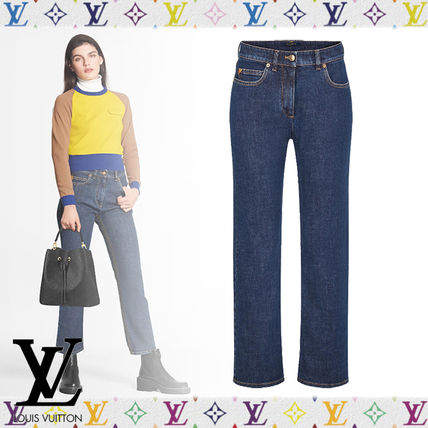Louis Vuitton 2020 21AW Monogram Denim Plain Cotton Long Jeans 1A83TE 