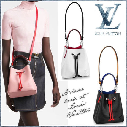 Louis Vuitton NEONOE 2020 SS Casual Style 3WAY Bi color Plain Leather Purses Office Style M53609 M52853 M55556 
