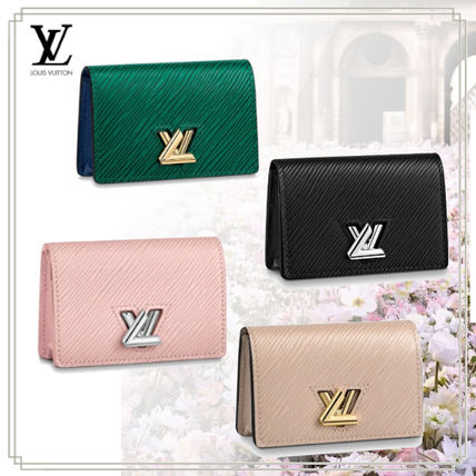 Louis Vuitton TWIST 2019 20AW Canvas Blended Fabrics Bi color Plain Leather Folding Wallet 