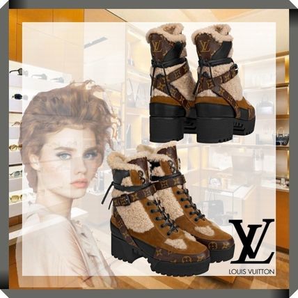 Louis Vuitton MONOGRAM 2020 SS Casual Style Suede Elegant Style Mid Heel Boots 1A5LPL 