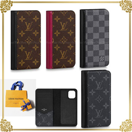 Louis Vuitton MONOGRAM Unisex Plain Leather iPhone 11 Smart Phone Cases 