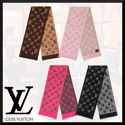 Louis Vuitton Monogram Unisex Wool Silk Logo Knit  Fur Scarves M76070 M75833 M70466 M71383 