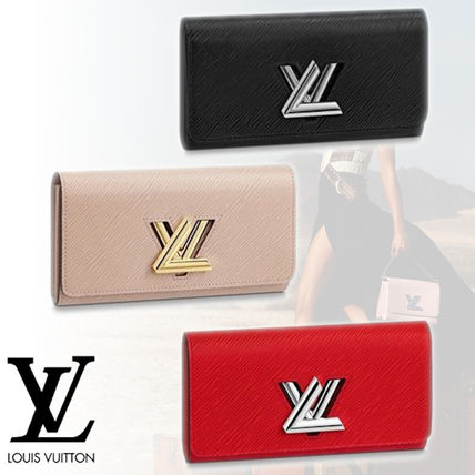 Louis Vuitton TWIST 2019 20AW Unisex Canvas Plain Leather Folding Wallet Logo Long Wallets M68309 M67510 M61179 