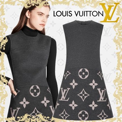Louis Vuitton 2020 21AW Casual Style Wool Silk Plain Dresses 