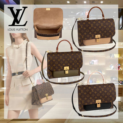 Louis Vuitton MARIGNAN 2020 SS Monogram Canvas 2WAY Bi color Leather Office Style 