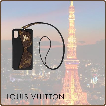 Louis Vuitton Monogram Plain Leather iPhone X iPhone XS Smart Phone Cases 
