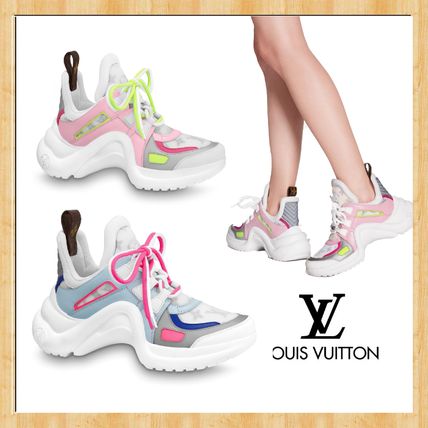 Louis Vuitton 2019 20AW Rubber Sole Casual Style Bi color Leather Low Top Sneakers 1A65JW 1A65JU 1A65KB 1A65KA 