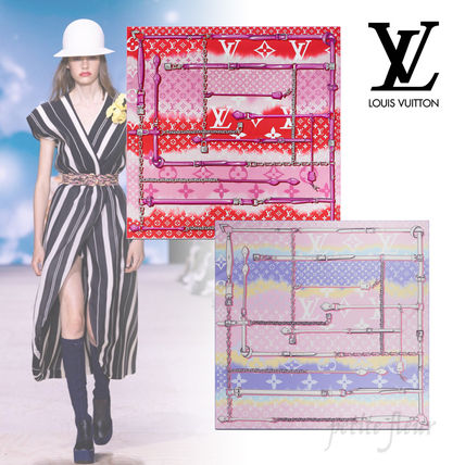 Louis Vuitton 2020 SS Monogram Silk Office Style Elegant Style Logo 