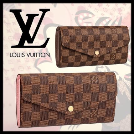Louis Vuitton PORTEFEUILLE SARAH 2020 21AW Leather Folding Wallet Logo Long Wallets N60114 N63209 