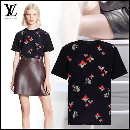 Louis Vuitton MONOGRAM 2020 SS Crew Neck Short Monogram Cotton Short Sleeves Cropped 