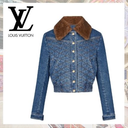 Louis Vuitton 2019 20AW Short Casual Style Denim Blended Fabrics Plain Elegant Style 1A5JB1 