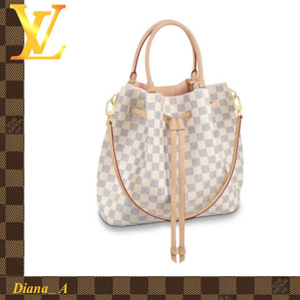 Louis Vuitton DAMIER AZUR Leather Handbags 
