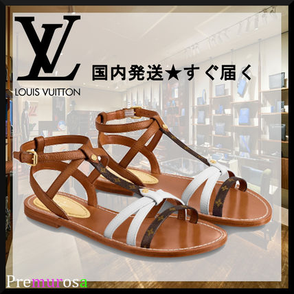 Louis Vuitton MONOGRAM Monogram Casual Style Leather Elegant Style Logo Sandals 1A65VW1A65VY 1A65VU1A65VV 1A65VS1A65VT 1A65VQ1A65VR 1A65VO1A65VP 1A65VM1A65VN 
