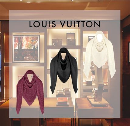 Louis Vuitton Monogram Wool Silk Knit  Fur Scarves M71330 M71329 M71359 