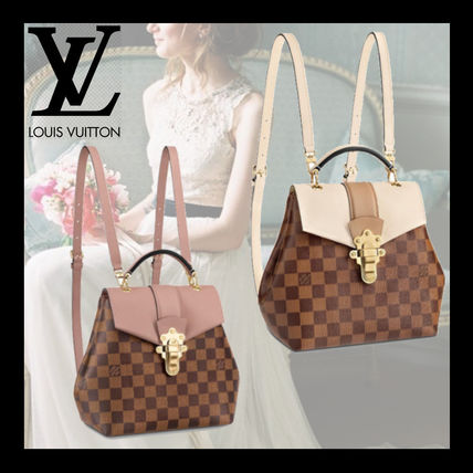 Louis Vuitton DAMIER Casual Style Plain Leather Logo Backpacks 