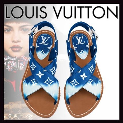 Louis Vuitton 2020 SS Monogram Leather Mules Logo Sandals 1A7TPU 