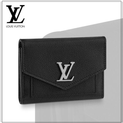 Louis Vuitton 2020 21AW Plain Leather Folding Wallet Logo Folding Wallets M62947 