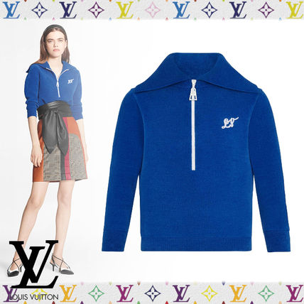 Louis Vuitton 2020 21AW Casual Style Wool Silk Long Sleeves Plain Cotton Medium 1A83FG 