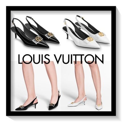 Louis Vuitton Blended Fabrics Plain Leather Pin Heels Elegant Style Logo 1A66CF 1A66C0 