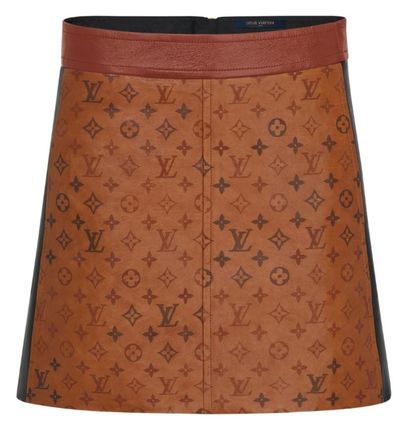 Louis Vuitton 2020 21AW Short Monogram Leather Logo Mini Skirts 