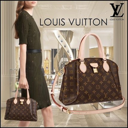 Louis Vuitton Monogram Unisex Leather Logo Handbags M44543 