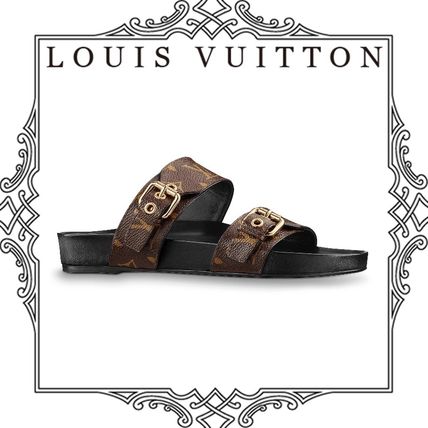 Louis Vuitton MONOGRAM 2018 SS Monogram Open Toe Rubber Sole Casual Style Blended Fabrics