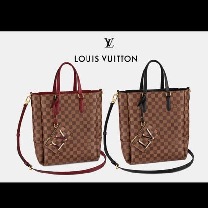 Louis Vuitton DAMIER Casual Style A4 2WAY Leather Office Style Crossbody Logo 