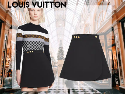 Louis Vuitton 2020 21AW Short Wool Silk Plain Logo Mini Skirts