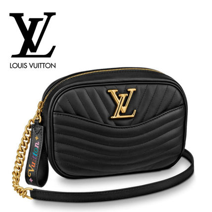 Louis Vuitton 2WAY Plain Leather Crossbody Camera Bag Shoulder Bags 