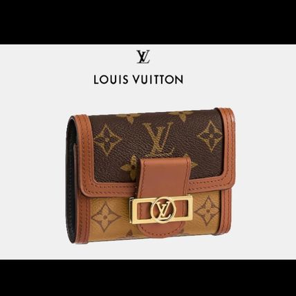 Louis Vuitton MONOGRAM 2020 SS Leather Folding Wallet Logo Folding Wallets 