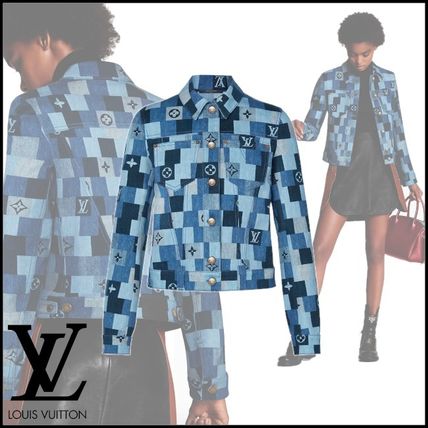 Louis Vuitton MONOGRAM 2020 Cruise Denim Monogram Check Jacket 1A62FC 