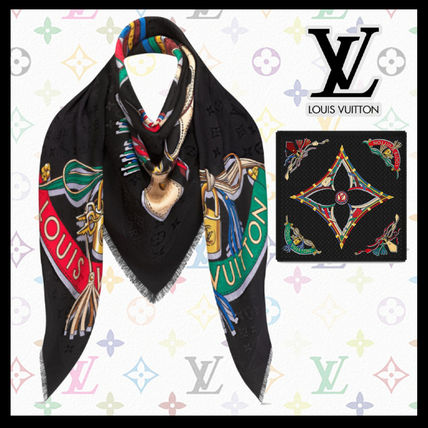 Louis Vuitton Monogram Casual Style Wool Silk Blended Fabrics Party Style M71558 