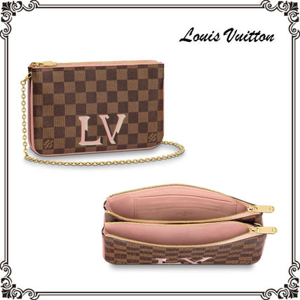 Louis Vuitton DOUBLE V 2019 20AW Double Zip Pochette N60254 