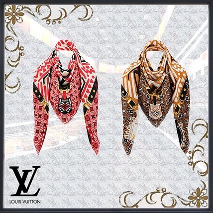 Louis Vuitton MONOGRAM 2020 21AW Monogram Wool Silk Fringes Logo Knit  Fur Scarves M76482 M76481 