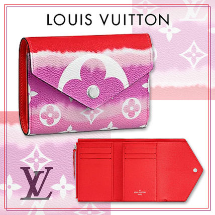 Louis Vuitton PORTEFEUILLE VICTORINE Leather Folding Wallet Logo Folding Wallets 