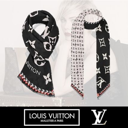 Louis Vuitton MONOGRAM Stripes Monogram Unisex Wool Bi color Fringes Bridal Logo M76499 